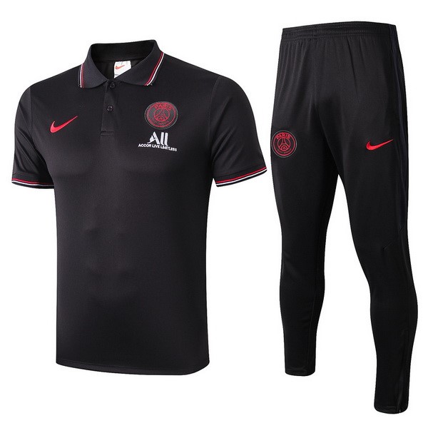 Polo Paris Saint Germain Conjunto Completo 2019/20 Rojo Negro Blanco